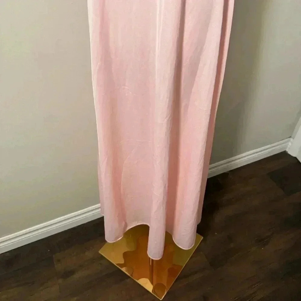 Dreamy vintage ballet pink nylon lace slip dress M - Picture 4 of 5